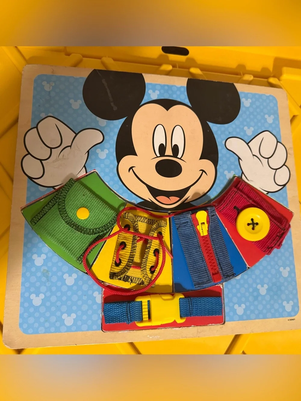 Melissa & Doug Disney Mickey Mouse Wooden Basic Skills Dressing Board Puzzle